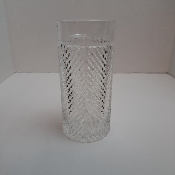 Ralph Lauren Herringbone Crystal Highball Tumblers Glasses Barware Germany - Picture 1 of 9